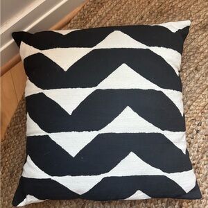 West Elm Sadza Batik Pillow, Black and White Throw Pillow